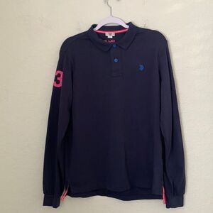 U.S.Polo Assn Cotton Long Sleeve Embroidered Logo Shirt Size L